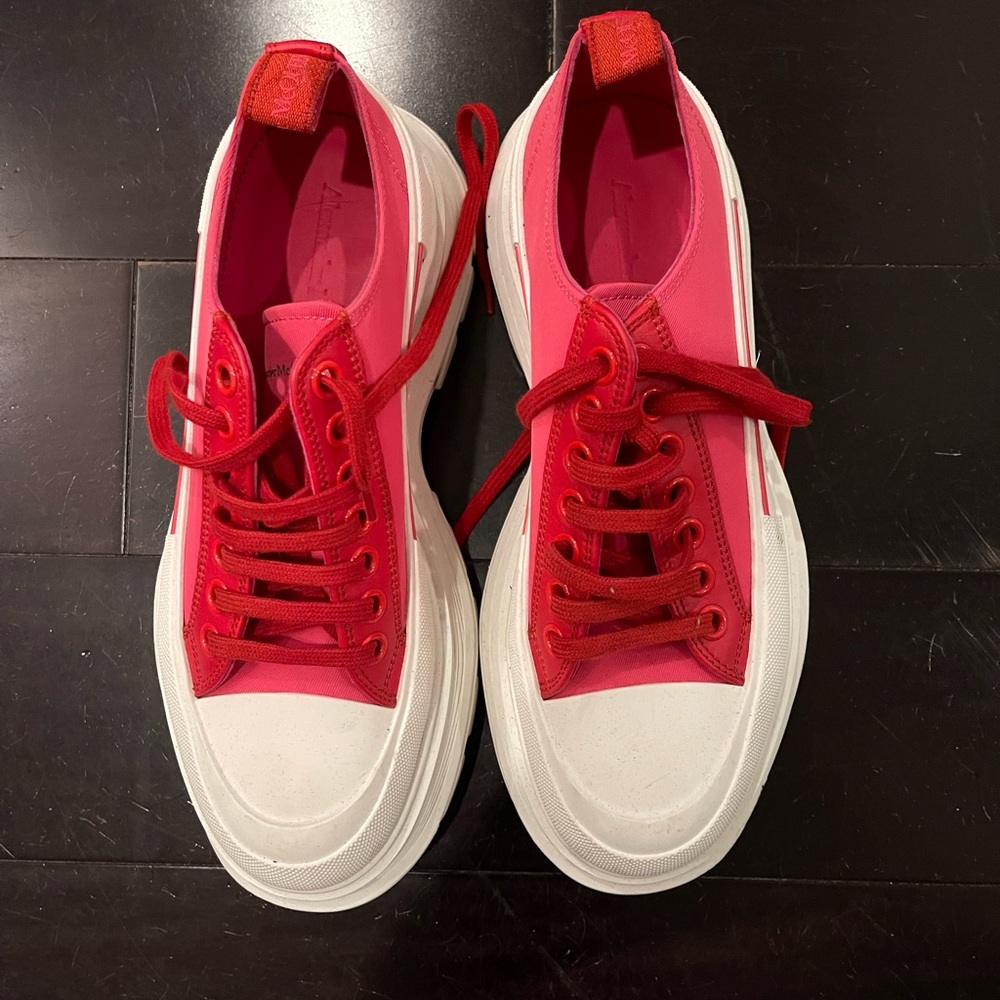 Alexander McQueen platform women’s sneakers in hot pink. Never worn. New. Sz. 40